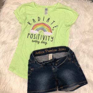 Cute girls shorts and t shirt.